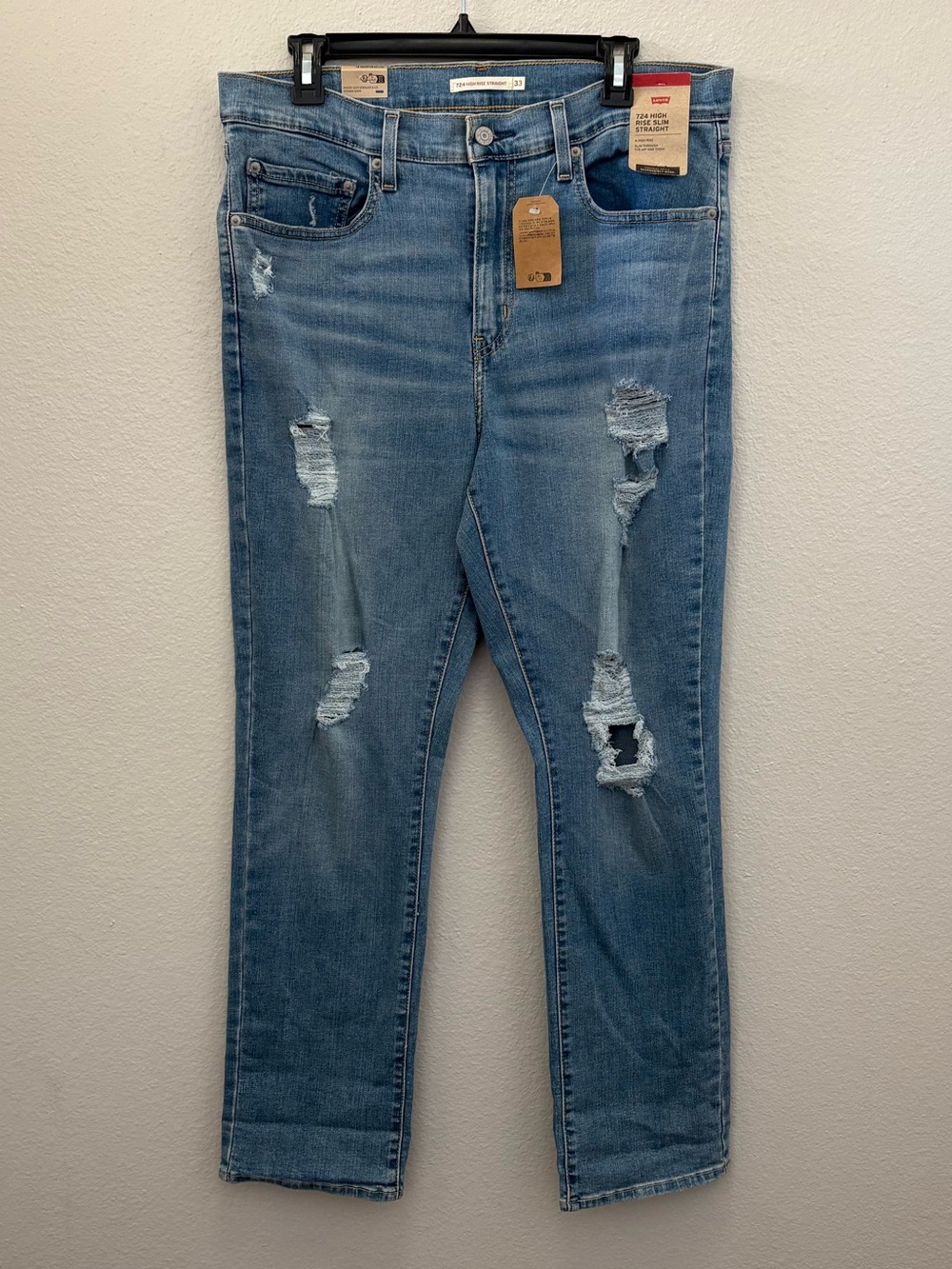 Levis 724 Straight Jeans Womens Slim Fit High Rise